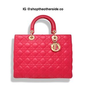 Dior Lady Dior Large Cannage Tote in Hot Pink